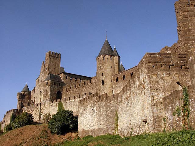 The Medieval Walled City Of Carcassonne In The South Of France